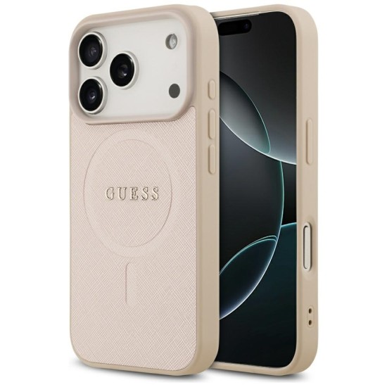 Guess Saffiano Classic Logo MagSafe Case for iPhone 17 Pro - Pink Guess Saffiano Classic Logo MagSafe Case for iPhone 17 Pro - Pink