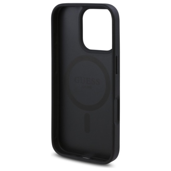 Guess GUHMP16LP4ROPEMCK iPhone 16 Pro 6.3" black/black hardcase 4G Flowers Print MagSafe Guess GUHMP16LP4ROPEMCK iPhone 16 Pro 6.3" black/black hardcase 4G Flowers Print MagSafe
