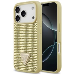 Guess Rhinestone Triangle Logo iPhone 17 Pro Case - Gold Guess Rhinestone Triangle Logo iPhone 17 Pro Case - Gold