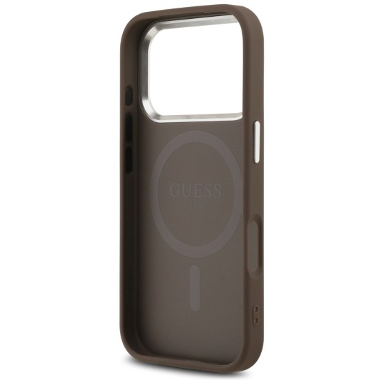 Guess 4G Triangle Logo MagSafe case for iPhone 17 Pro - brown
