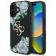 Guess Grained Roses Big 4G logo case for iPhone 16 - black Guess Grained Roses Big 4G logo case for iPhone 16 - black