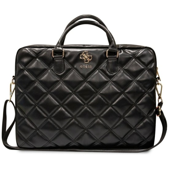 Guess 4G Quilted bag for a 16" laptop - black Guess 4G Quilted bag for a 16" laptop - black