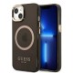 Guess Gold Outline Translucent MagSafe case for iPhone 13 - black Guess Gold Outline Translucent MagSafe case for iPhone 13 - black