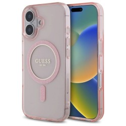 Guess GUHMP16SHFGEREP iPhone 16 6.1" pink/pink hardcase IML Glitter Circle MagSafe Guess GUHMP16SHFGEREP iPhone 16 6.1" pink/pink hardcase IML Glitter Circle MagSafe