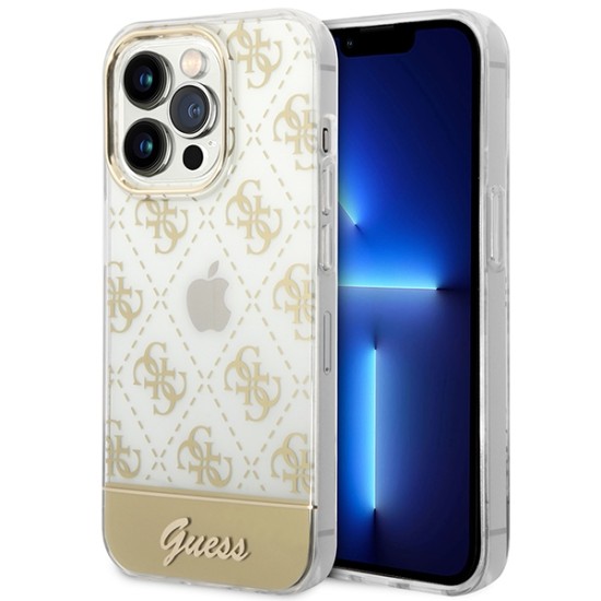 Guess GUHCP14LHG4MHG iPhone 14 Pro 6.1 "gold / gold hardcase 4G Pattern Script Guess GUHCP14LHG4MHG iPhone 14 Pro 6.1 "gold / gold hardcase 4G Pattern Script