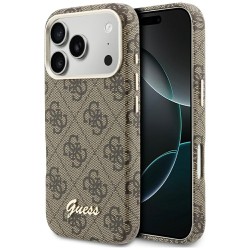 Guess 4G Script MagSafe Case for iPhone 17 Pro - Brown