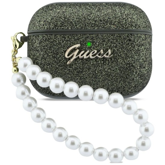 Guess Glitter Pearl Strap Case for AirPods Pro 3 - Black and Glitter Guess Glitter Pearl Strap Case for AirPods Pro 3 - Black and Glitter