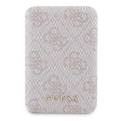 Guess Powerbank inductive 15W GUPB5FP4EMGP 5000mAh pink/pink 4G Leather Metal Logo MagSafe Guess Powerbank inductive 15W GUPB5FP4EMGP 5000mAh pink/pink 4G Leather Metal Logo MagSafe