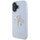 Guess Grained Big 4G Logo Small Classic Logo case for iPhone 16 - blue
