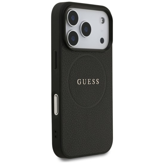 Guess Grained Ring MagSafe case for iPhone 17 Pro - black