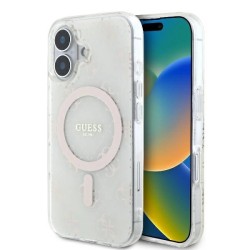 Guess IML 4G Background MagSafe Case for iPhone 16 Plus - White Guess IML 4G Background MagSafe Case for iPhone 16 Plus - White