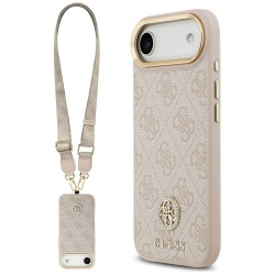 Guess 4G Strass Logo &amp;amp; Big Strap Metal Buttons MagSafe Case for iPhone Air - Pink