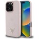 Guess Grained Hot Stamp Peony Triangle Logo MagSafe iPhone 16 Pro Case - Pink