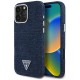 Guess Denim Triangle Logo MagSafe iPhone 16 Pro Case - Blue Guess Denim Triangle Logo MagSafe iPhone 16 Pro Case - Blue