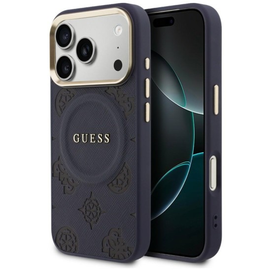 Guess Peony Hot Stamp MagSafe Case for iPhone 17 Pro - Blue Guess Peony Hot Stamp MagSafe Case for iPhone 17 Pro - Blue