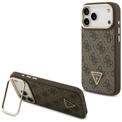 Guess 4G PU Triangle Logo & Stand Camera Magsafe Case for iPhone 17 Pro Max - Brown Guess 4G PU Triangle Logo & Stand Camera Magsafe Case for iPhone 17 Pro Max - Brown