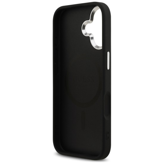 Guess Glitter Triangle Logo MagSafe Case for iPhone 17 - Black