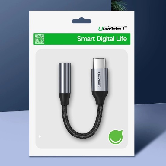 Ugreen Headphone Adapter with 3.5mm mini jack to USB Type C 10cm gray (30632) Ugreen Headphone Adapter with 3.5mm mini jack to USB Type C 10cm gray (30632)