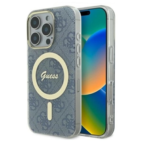Guess IML 4G MagSafe iPhone 16 Pro Case - Blue Guess IML 4G MagSafe iPhone 16 Pro Case - Blue