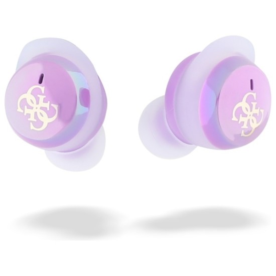 Guess 4G Printed Logo Bluetooth TWS Headphones + Docking Station - Purple Guess 4G Printed Logo Bluetooth TWS Headphones + Docking Station - Purple