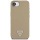 Guess Grained Triangle MagSafe case for iPhone 16e - brown