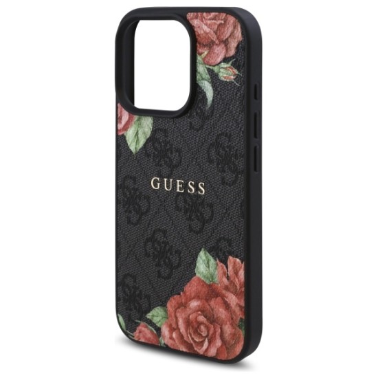Guess GUHMP16LP4ROPEMCK iPhone 16 Pro 6.3" black/black hardcase 4G Flowers Print MagSafe Guess GUHMP16LP4ROPEMCK iPhone 16 Pro 6.3" black/black hardcase 4G Flowers Print MagSafe