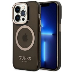 Guess GUHMP14LHTCMK iPhone 14 Pro 6.1" black/black hard case Gold Outline Translucent MagSafe Guess GUHMP14LHTCMK iPhone 14 Pro 6.1" black/black hard case Gold Outline Translucent MagSafe