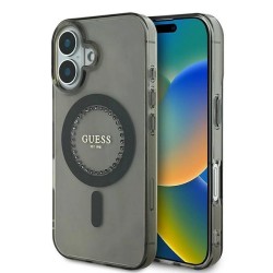 Guess IML Rhinestones MagSafe iPhone 16 Plus Case - Black Guess IML Rhinestones MagSafe iPhone 16 Plus Case - Black
