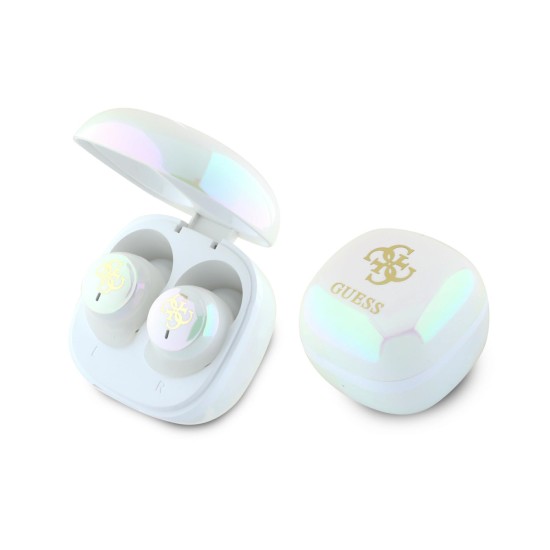 Guess Bluetooth headphones GUTWSJ144ESH TWS + docking station white/white Iridescent 4G Printed Logo Guess Bluetooth headphones GUTWSJ144ESH TWS + docking station white/white Iridescent 4G Printed Logo