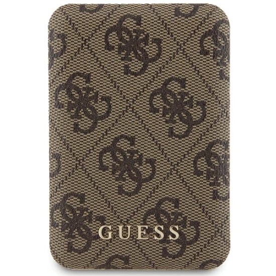 Guess Powerbank inductive 15W GUPB5FP4EMGW 5000mAh brown/brown 4G Leather Metal Logo MagSafe Guess Powerbank inductive 15W GUPB5FP4EMGW 5000mAh brown/brown 4G Leather Metal Logo MagSafe