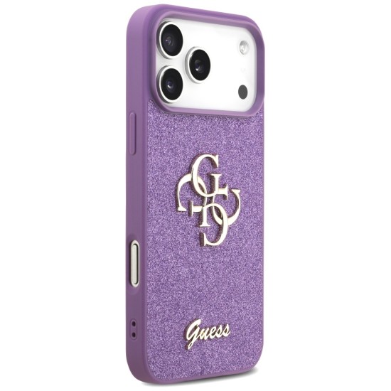 Guess Fixed Glitter Big 4G case for iPhone 17 Pro Max - purple Guess Fixed Glitter Big 4G case for iPhone 17 Pro Max - purple