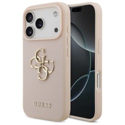 Guess Grained Big 4G &amp;amp; Classic Logo iPhone 17 Pro Case - Pink