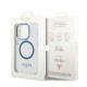 Guess Metal Outline MagSafe case for iPhone 14 Pro - blue Guess Metal Outline MagSafe case for iPhone 14 Pro - blue