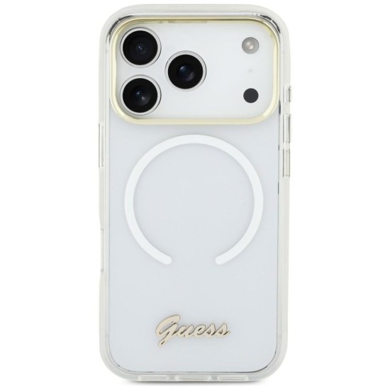 Guess IML Gradient Script Metal MagSafe Case for iPhone Air - White Guess IML Gradient Script Metal MagSafe Case for iPhone Air - White