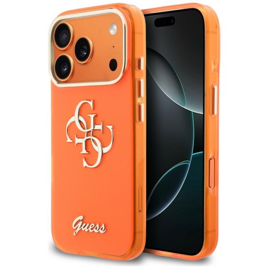 Guess IML 4G Script Metal Case for iPhone 17 Pro - Orange Guess IML 4G Script Metal Case for iPhone 17 Pro - Orange