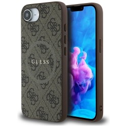 Guess 4G Ring Classic Logo MagSafe iPhone 16e Case - Brown