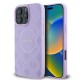 Guess Saffiano Peony Classic Logo MagSafe iPhone 16 Pro Max Case - Purple Guess Saffiano Peony Classic Logo MagSafe iPhone 16 Pro Max Case - Purple