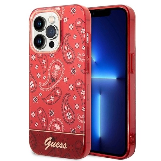 Guess GUHCP14LHGBNHR iPhone 14 Pro 6.1" red/red hardcase Bandana Paisley