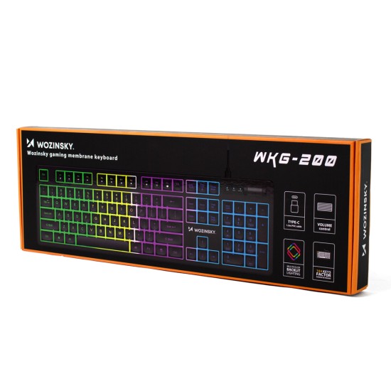 Wozinsky WKG-200 RGB Membrane Gaming Keyboard with Scroll Wheel - Black Wozinsky WKG-200 RGB Membrane Gaming Keyboard with Scroll Wheel - Black