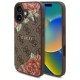 Guess GUHMP16SP4ROPEMCW iPhone 16 6.1" brown/brown hardcase 4G Flowers Print MagSafe Guess GUHMP16SP4ROPEMCW iPhone 16 6.1" brown/brown hardcase 4G Flowers Print MagSafe