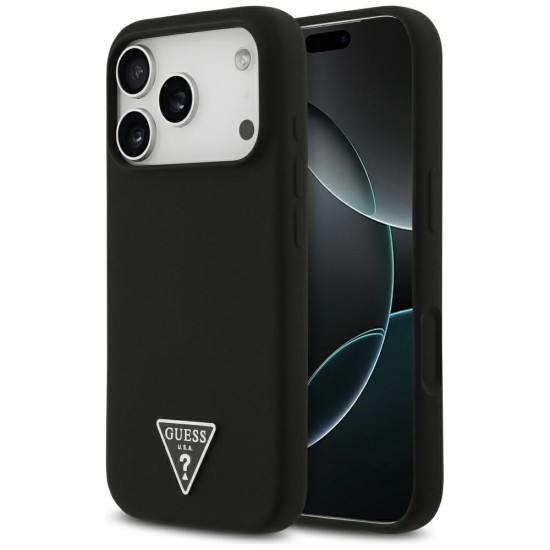 Guess Silicone Triangle Logo MagSafe Case for iPhone 17 Pro Max - Black Guess Silicone Triangle Logo MagSafe Case for iPhone 17 Pro Max - Black