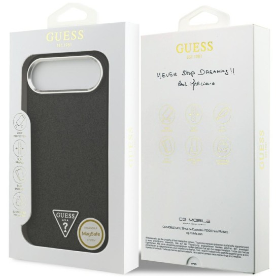 Guess Glitter Triangle Logo MagSafe Case for iPhone 17 Air - Black Guess Glitter Triangle Logo MagSafe Case for iPhone 17 Air - Black
