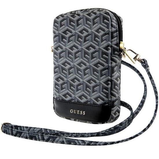 Guess Zip GCube Bottom Stripe phone bag - black Guess Zip GCube Bottom Stripe phone bag - black