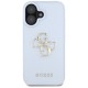 Guess Grained Big 4G Logo Small Classic Logo case for iPhone 16 - blue