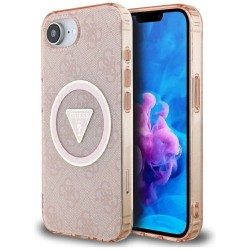 Guess IML Metal Glitter 4G Circle Triangle MagSafe case for iPhone 16e - pink Guess IML Metal Glitter 4G Circle Triangle MagSafe case for iPhone 16e - pink