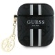 Guess GUA2P4RPSK AirPods 1/2 cover black/black 4G Printed Stripes Charm Guess GUA2P4RPSK AirPods 1/2 cover black/black 4G Printed Stripes Charm