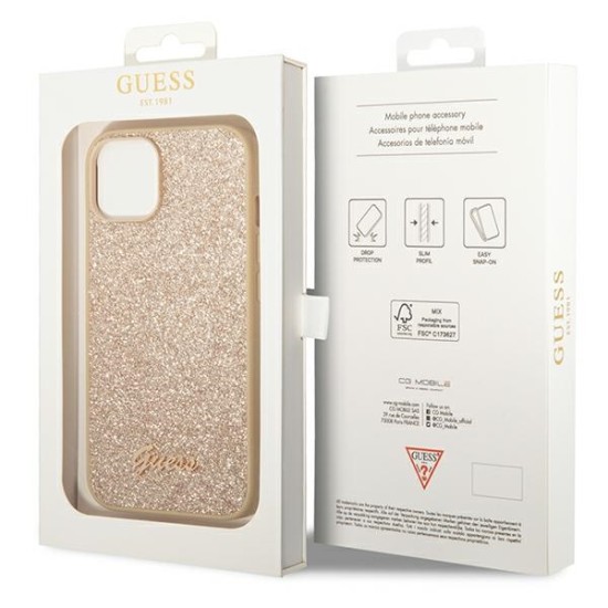 Guess GUHCP14SHGGSHD iPhone 14 6.1" gold/gold hard case Glitter Script Guess GUHCP14SHGGSHD iPhone 14 6.1" gold/gold hard case Glitter Script