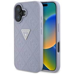 Guess Hot Stamp 4G Pattern Triangle Metal Logo iPhone 16 Case - Purple Guess Hot Stamp 4G Pattern Triangle Metal Logo iPhone 16 Case - Purple