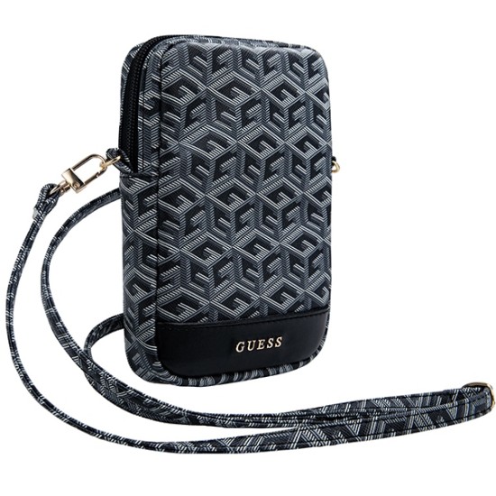 Guess Zip GCube Bottom Stripe phone bag - black Guess Zip GCube Bottom Stripe phone bag - black