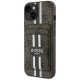 Guess 4G Stripes case with Magsafe wallet for iPhone 15 brown Guess 4G Stripes case with Magsafe wallet for iPhone 15 brown